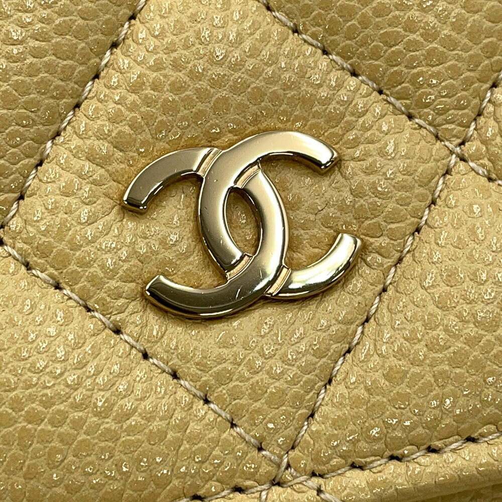 CHANEL Authentic Cream Caviar Leather Logo Wallet - Picture 12 of 16
